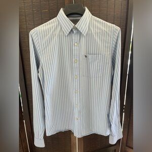 Men’s Abercrombie & Fitch Blue Striped Button-Up Shirts Size Large 100% Cotton